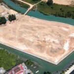 Completed Water Body A reclamation area enclosed by water channels at Gurney Bay